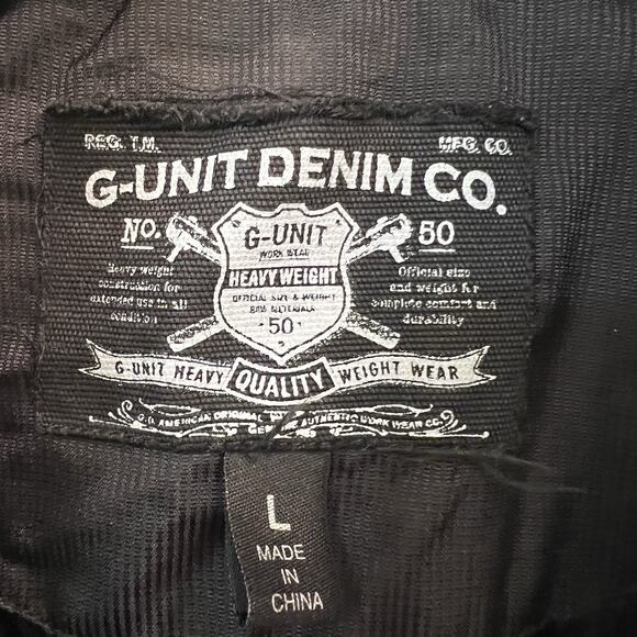 VTG G-Unit Men's Y2K Black Spell Out Full Zip Jacket Sz Large 50 Cent Hip Hop - Picture 3 of 16